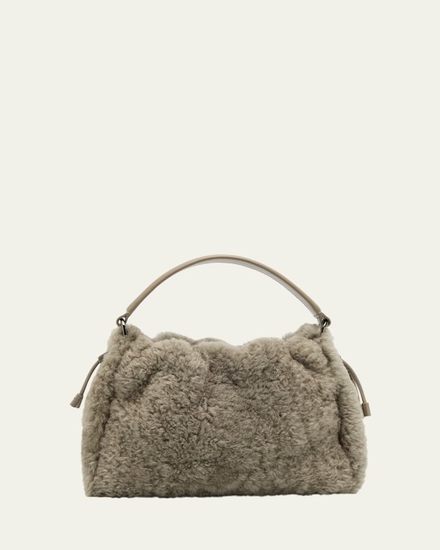 Small Shearling Bucket Bag
